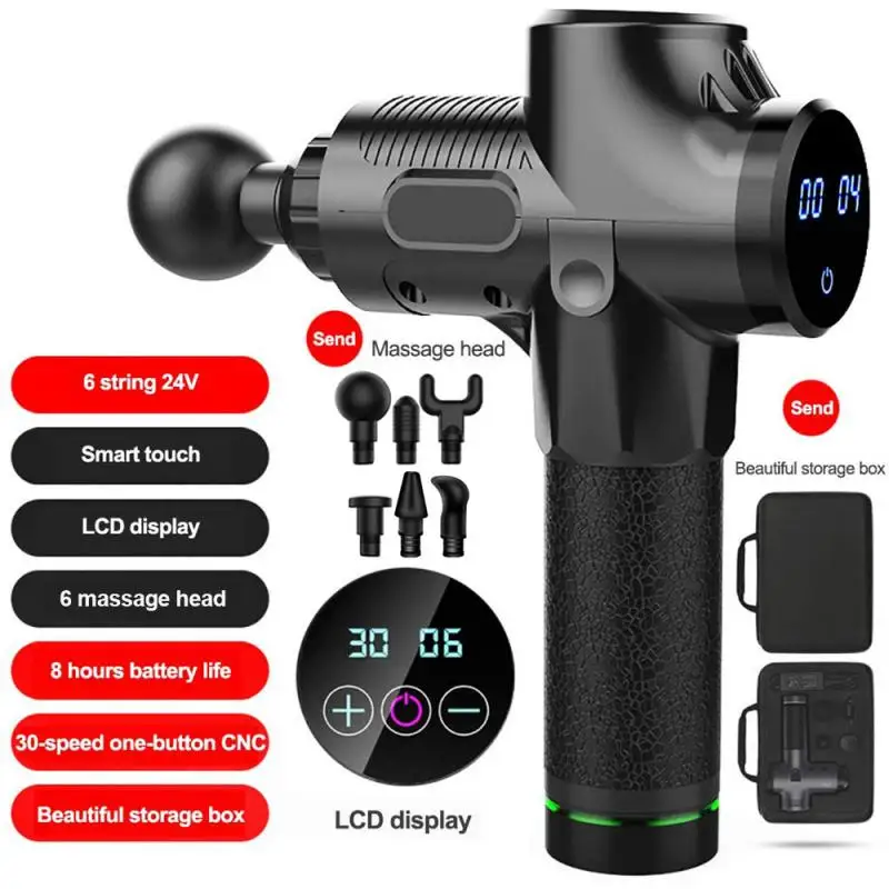 

2023 New Fascia Gun Vibration Massage Gun Percussion Pistol Massager For Deep Tissue Muscle Body Relaxation Mini Fitness Device