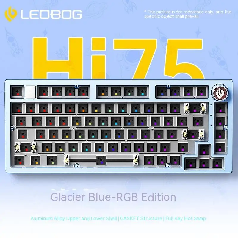Механическая клавиатура LEOBOG Hi75 Wirled Hot-swap Rgb, прокладка, пользовательская клавиатура, корпус из алюминиевого сплава, ПК, планшетов