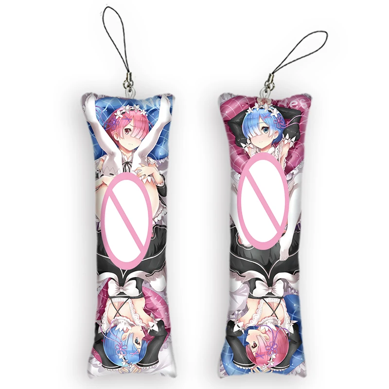 Re:life In A Different World From Zero Rem Ram Mini Body Pillow Hanging Ornaments Cute Anime Small Dakimakura Keychain Backpack