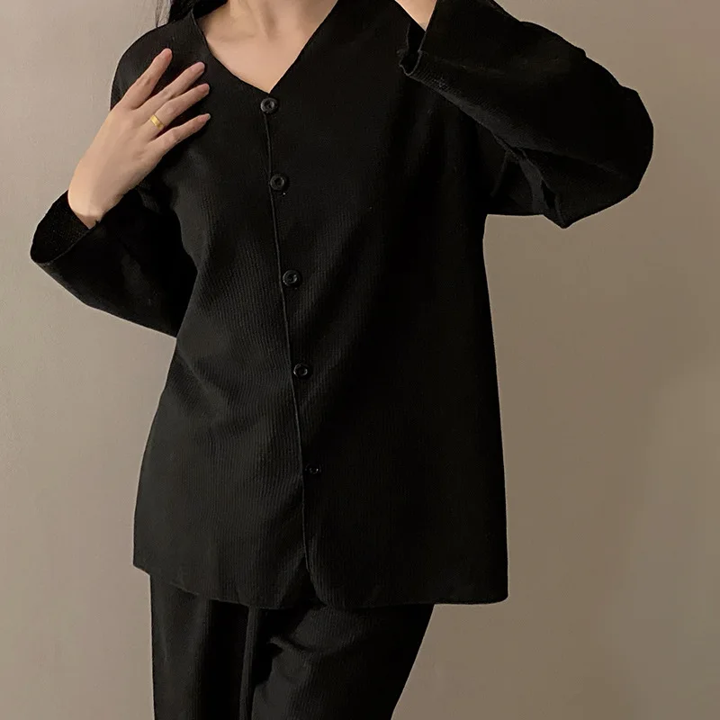 Комплект пижамный женский с вафельным принтом Повседневная Мягкая домашняя