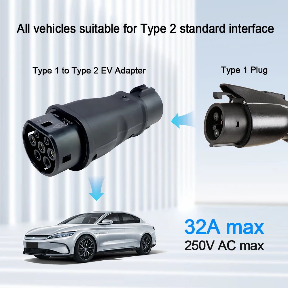 Зарядный адаптер Kolanky EV тип 1 SAE J1772 To GBT 32A 7.2KW зарядка для электромобиля гибридных