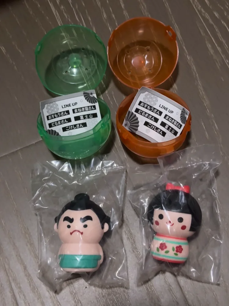 Фото Набор традиционных японских мини-фигурок, Bandai Gashapon Daruma Maneki Neko Fuji Sumo Kokeshi, коллекционное украшение для рабочего стола №5