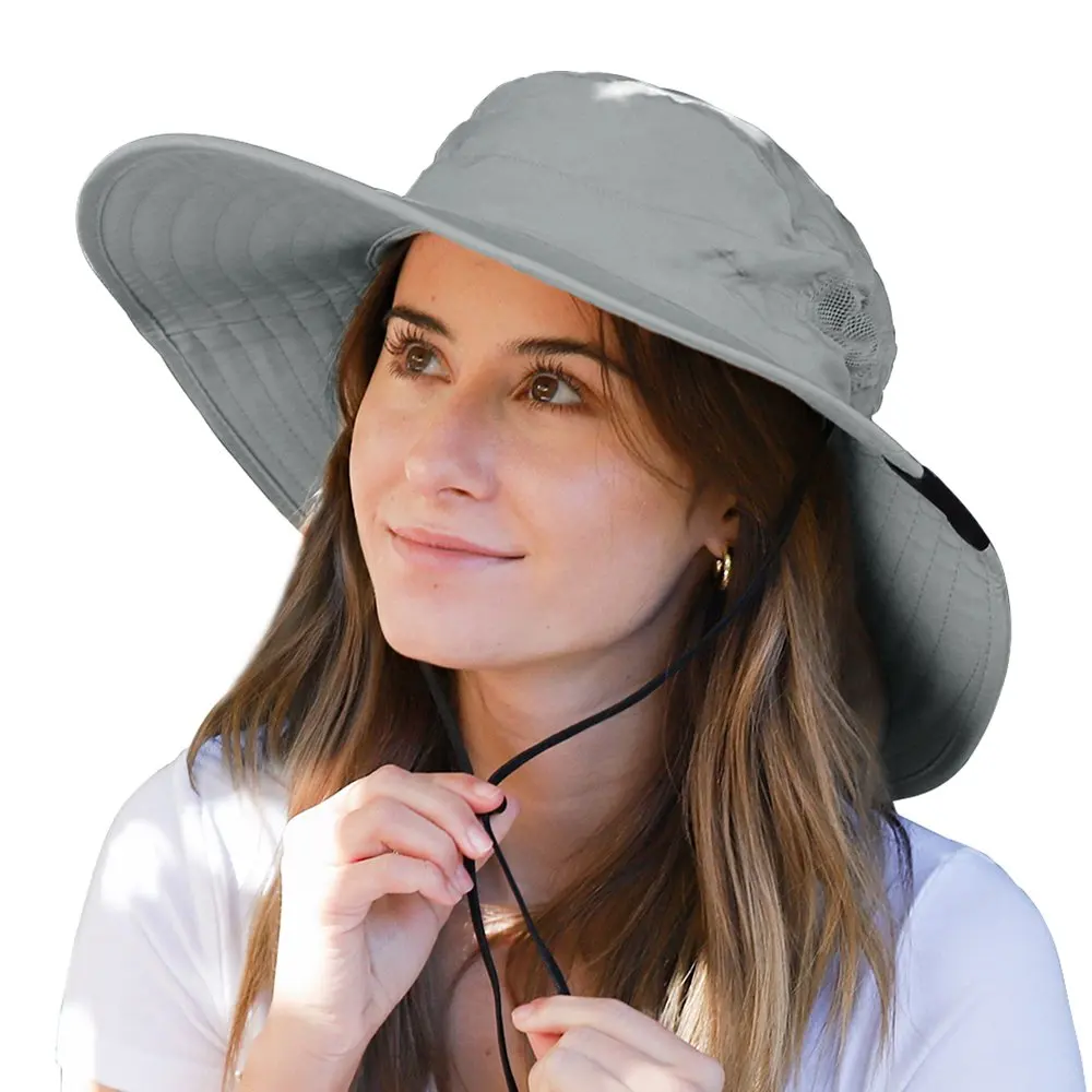 

2023 NEW Sun Hat with Adjustable Drawstring for Women Large Wide Brim Hat for Outdoor Fishing Hiking Hunting Boating Desert Haw