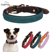 puppy leather collar is reinforced with rivets diving material underlay breathable adjustable is suitable a variety of dog size