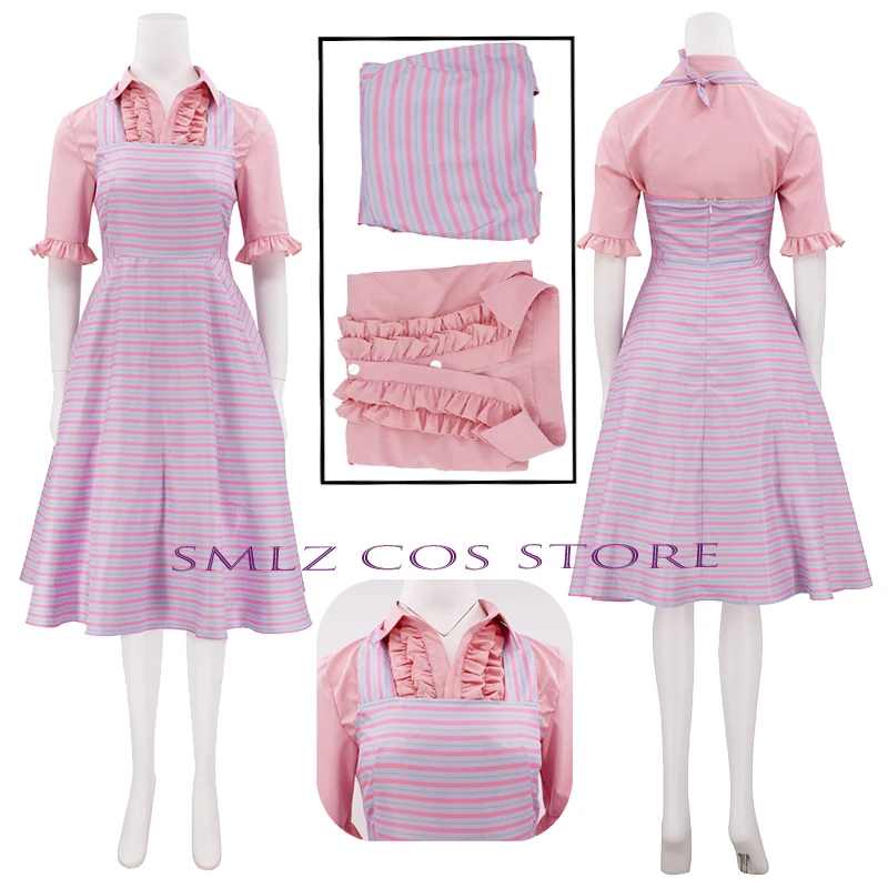 Женский костюм ведьмы для косплея Глинды платье в полоску топ на Хэллоуин