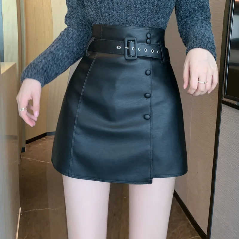 

Pure Color Unique Design Skirt Autumn Winter 2022 New Fashion High Waist A-line High Street Skirt RYXBSQ169