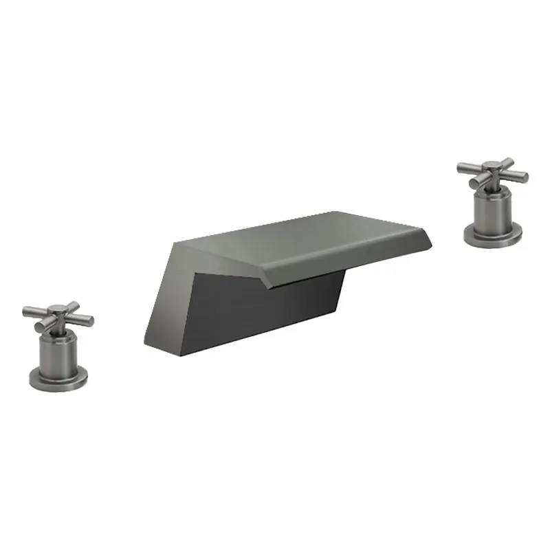 Смеситель для раковины в ванную комнату латунный кран с двумя ручками горячей и