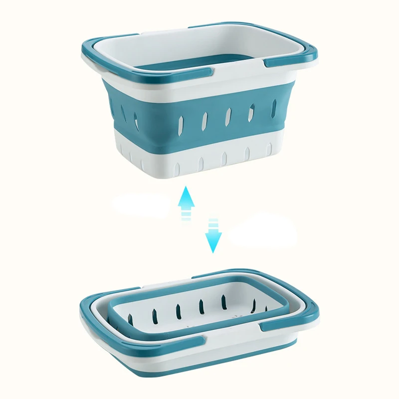 Маленькая складная корзина для белья с ручками пластиковая экономия места