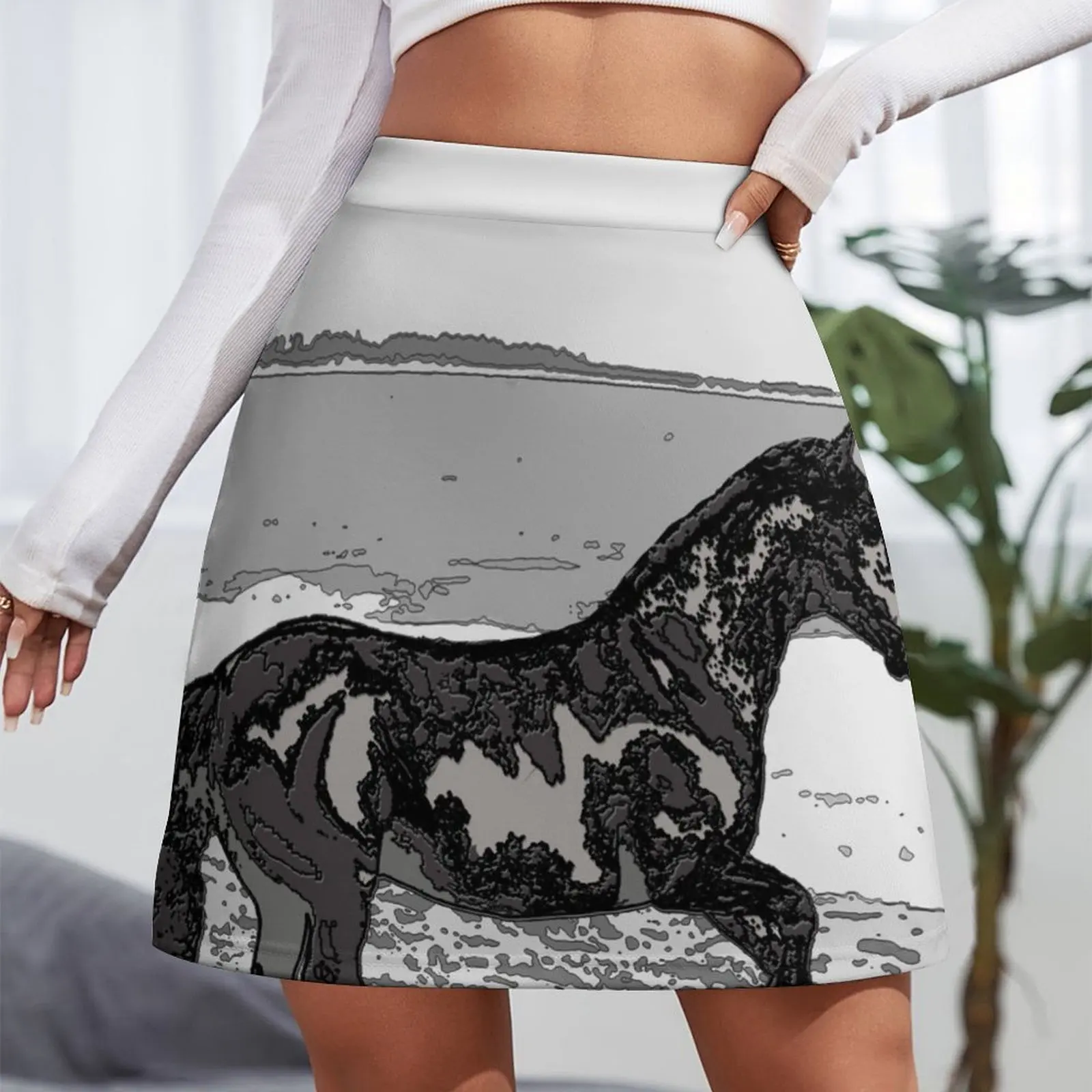 Caballo chileno (Equus ferus caballus) на пляже Мини-юбка Платья комплекты юбок сексуальная юбка