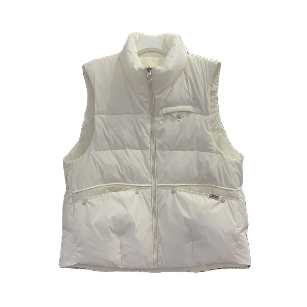 Down Vest Women's Short Thermal Vest Casual Stand Collar Vest Coats Puffer