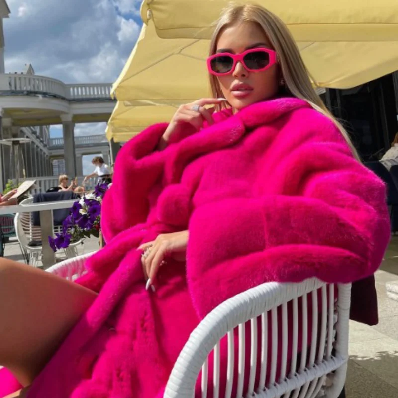 Top Quality Real Mink Fur Long Coats Female Natural Fur Overcoat Winter Luxury Thick Warm Outwear Woman Elegant Casual Oversize