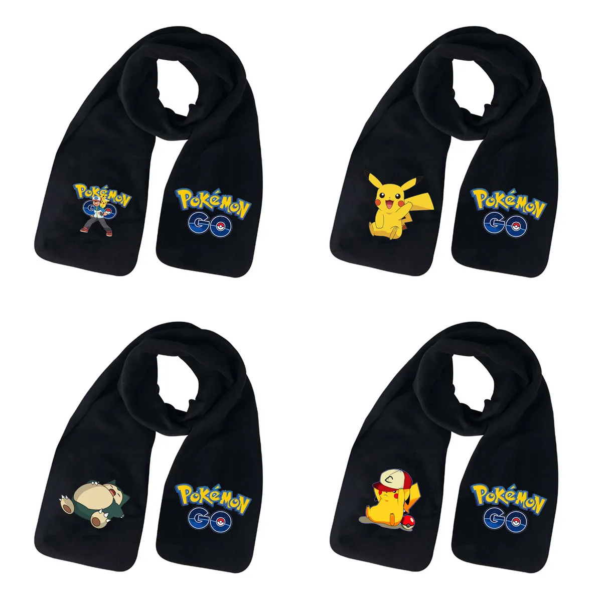 

Pokemon Pikachu Scarf Cartoon Anime Boys Scarf Warm Snood Girls Warm Polar Fleece Scarf Pikachu Kids Christmas Gift