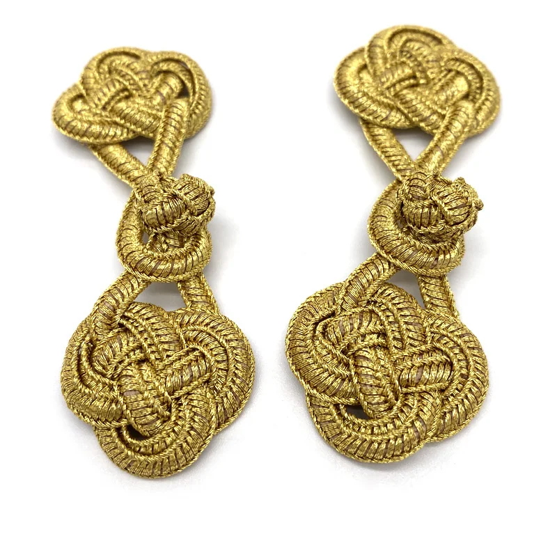 Золотистые Серебристые китайские застежки с узлом ручной работы