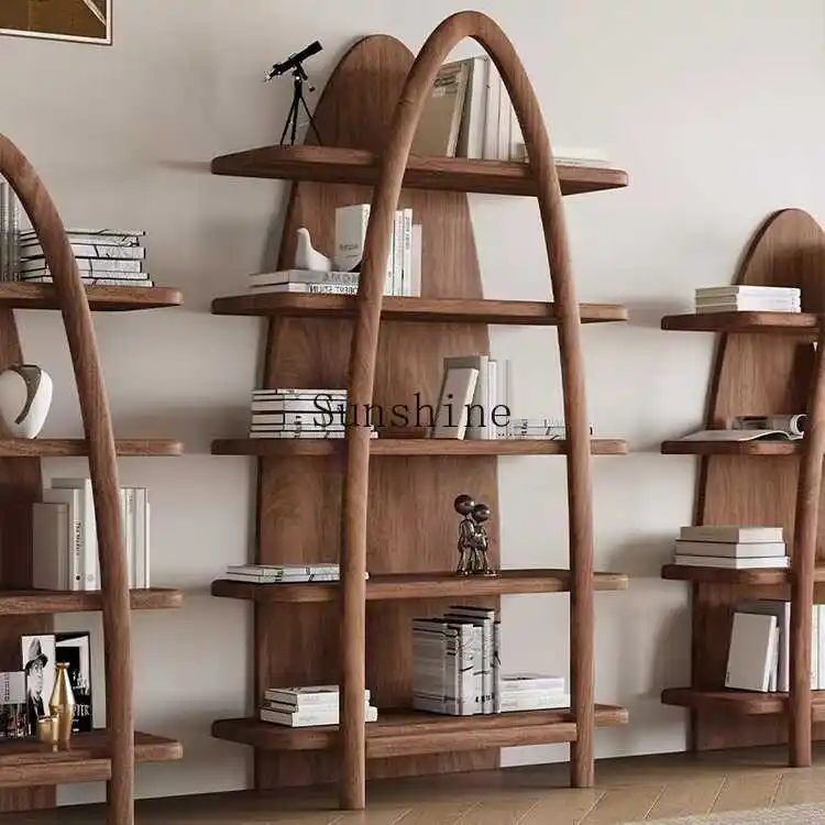 Полка из черного ореха в североамериканском стиле от пола до потолка витрина для