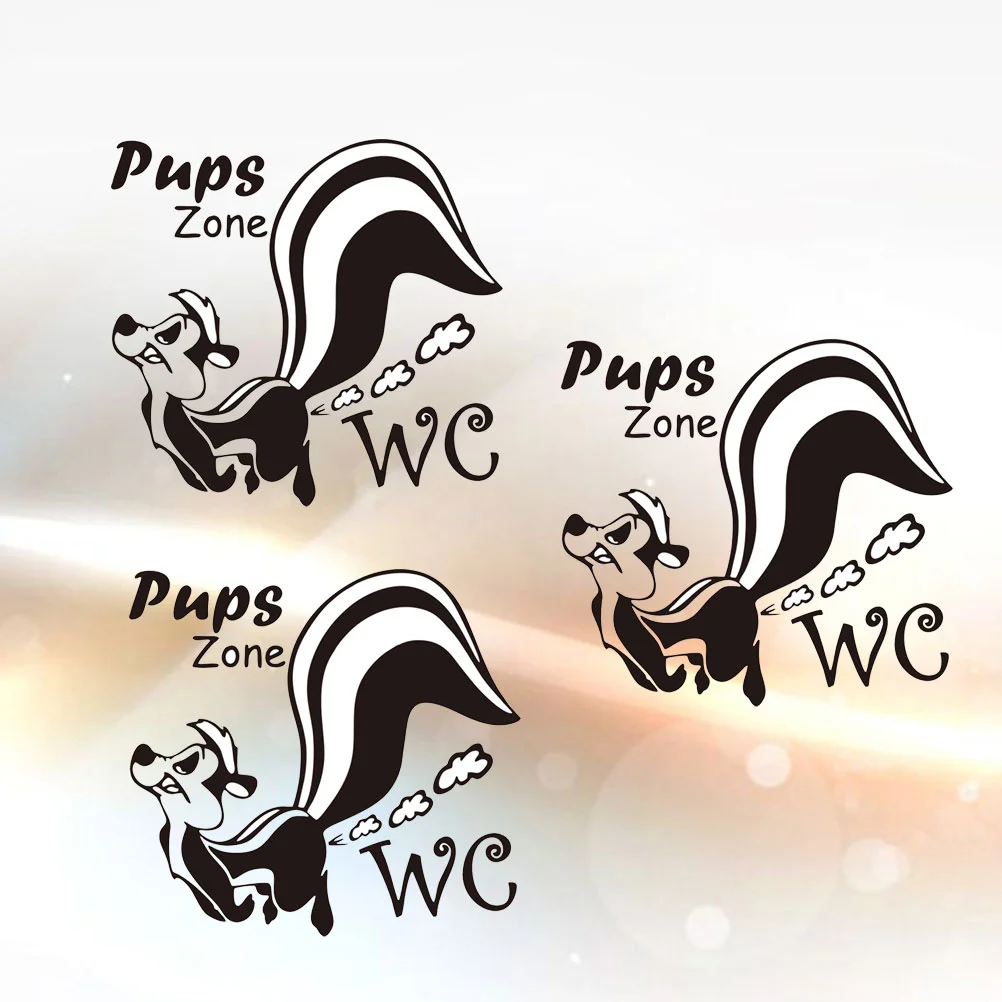 

3pcs Toilet Stickers Removable Skunk Cute Toilet Sticker Wall Decor for Restroom Washroom Toilet