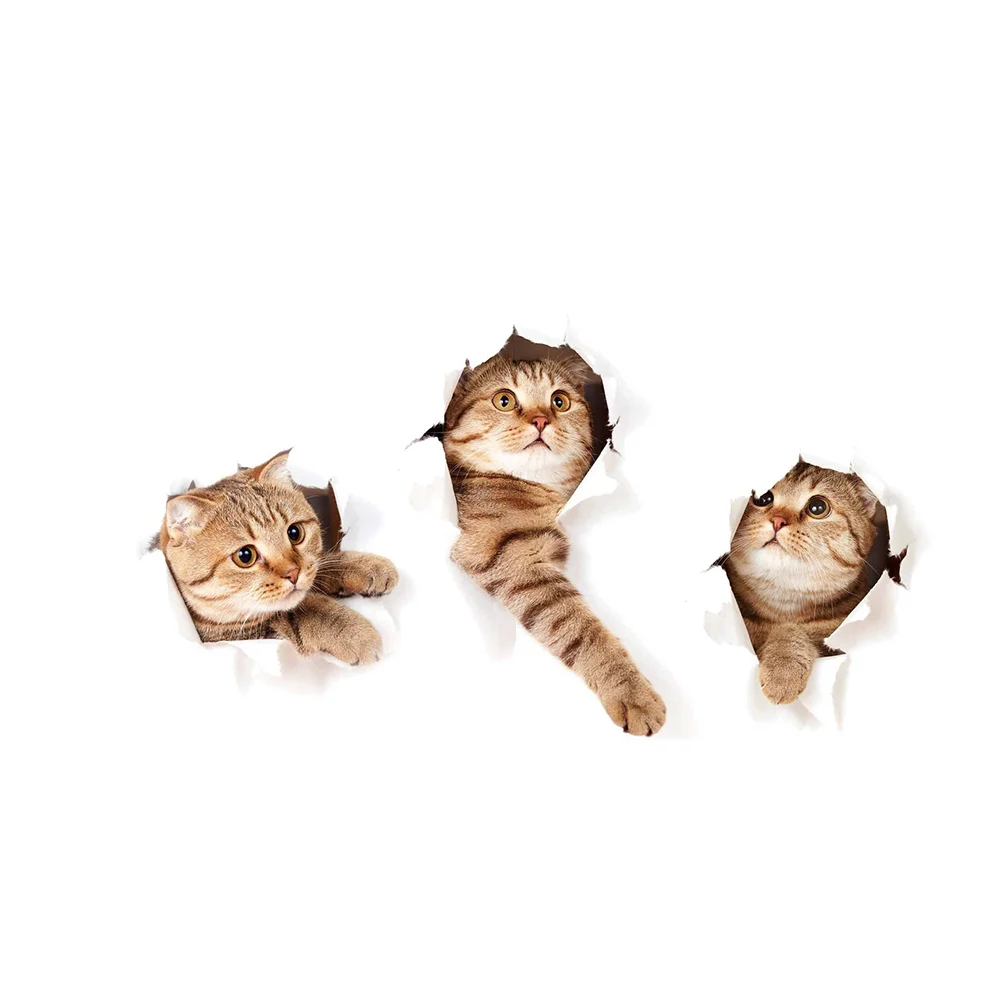 

3D Cat Wall Stickers Cat Wall Stickers Wall Stickers Kids Water Proof 3d Wall Stickers Living Room Cat Wall Stickers