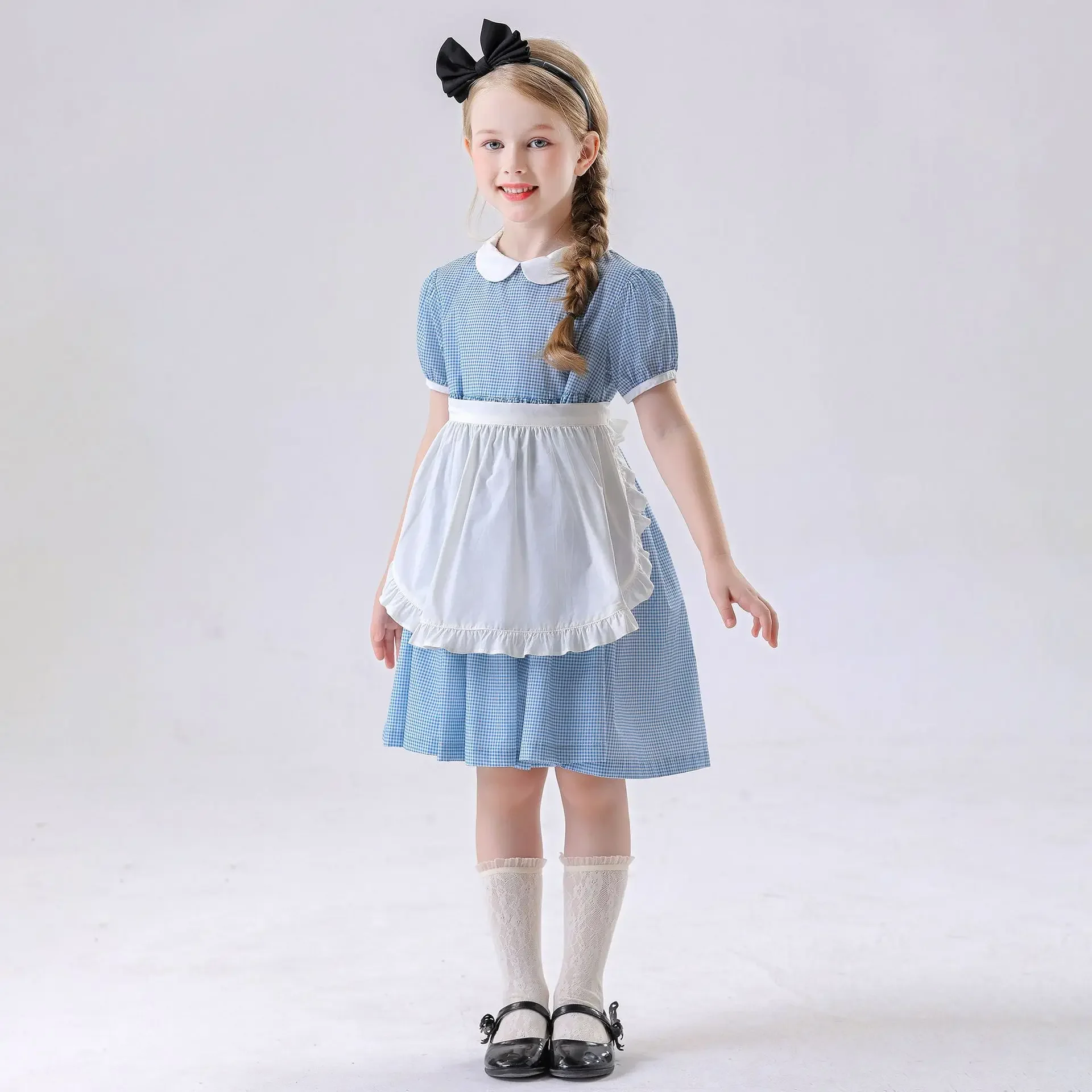 Костюмы горничной для косплея клетчатое платье принцессы на Хэллоуин