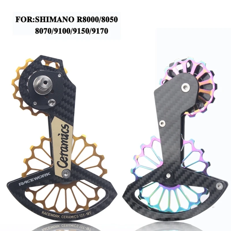 

13-18T Bike Bicycles Ceramics Bearings Jockey Pulley Wheel Set Carbon Fibers Rear Derailleur Guide Bike Part for Shimano 69HD