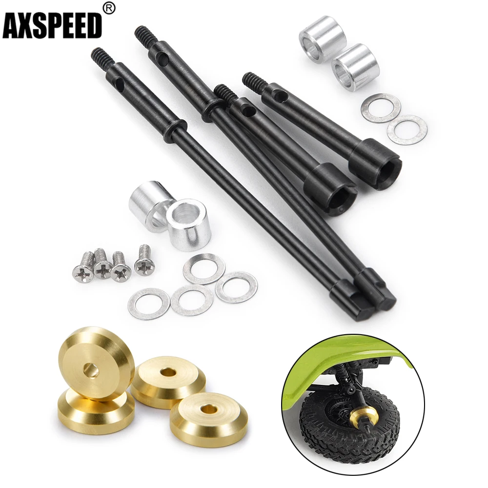 

AXSPEED 4 мм Расширенный приводной вал CVD с латунной ступицей, комбайнер для 1/24 Axial SCX24 90081 RC Crawlers автомобилей, детали для обновления