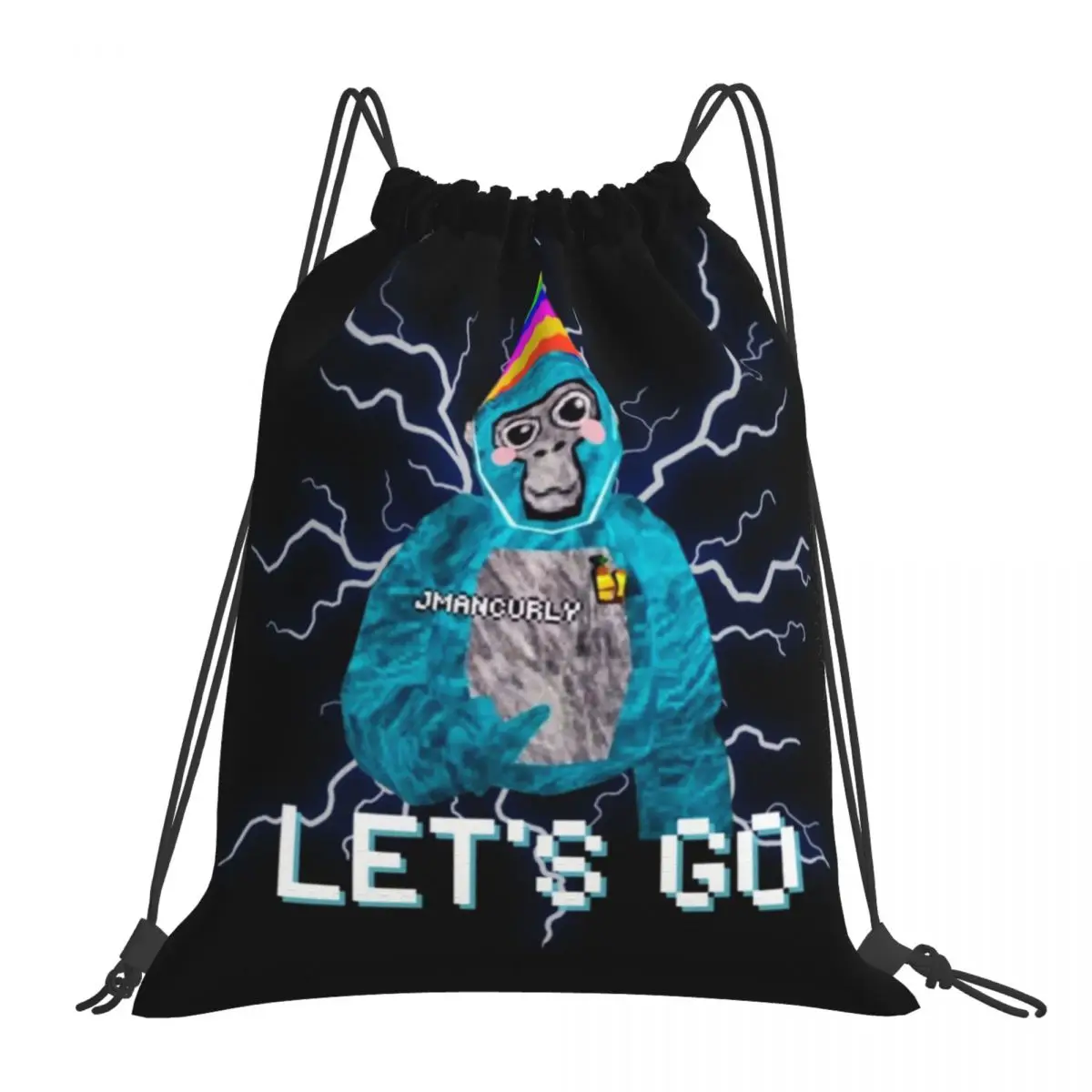 Gorilla Tag Jmancurly Monke Let's Go Спортивный рюкзак на шнурке для фитнеса и путешествий