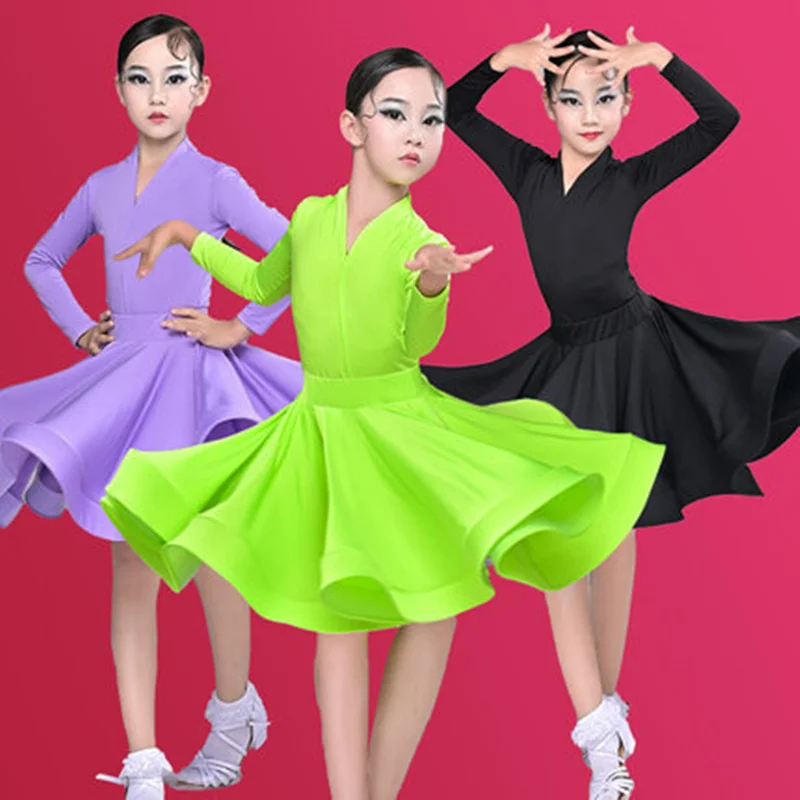 

Latin Dance Dress for Ballroom Dancing Big skirt Cha Cha Costume for Girl Flamengo Tango Fringe Dress Professional Dance Clothes