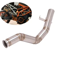 motorcycle middle link pipe high position remove catalyst slip on 51mm muffler stainless steel modified for duke 125 200 250 390