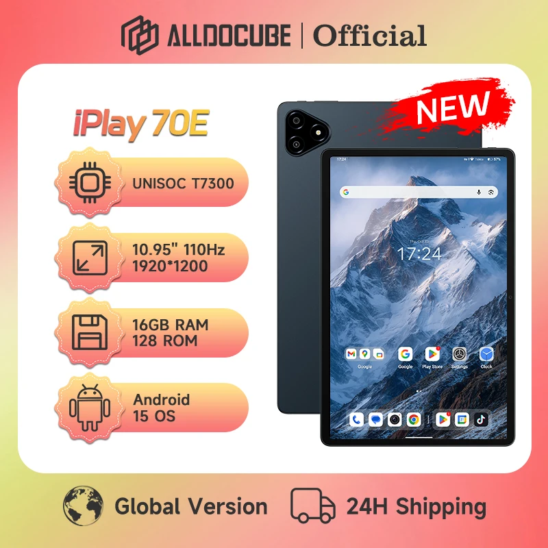 Фото ALLDOCUBE iPlay 70E Unisoc T7300 Дисплей 10,95 дюйма, 110 Гц, 16 ГБ (8 ГБ + 8 ГБ виртуального времени), ОЗУ, 128 ГБ ПЗУ, 7000 мАч, планшет LTE, Android 15 №1