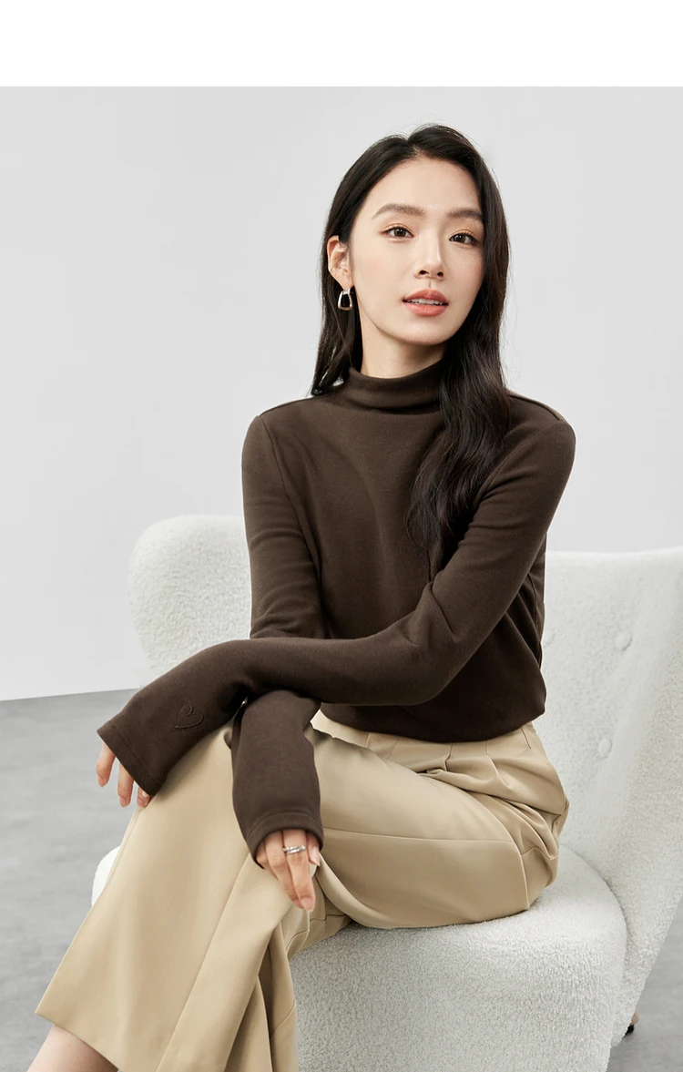 SENTUBILA зимние хлопковые водолазки вязаные пуловеры повседневные прямые топы с