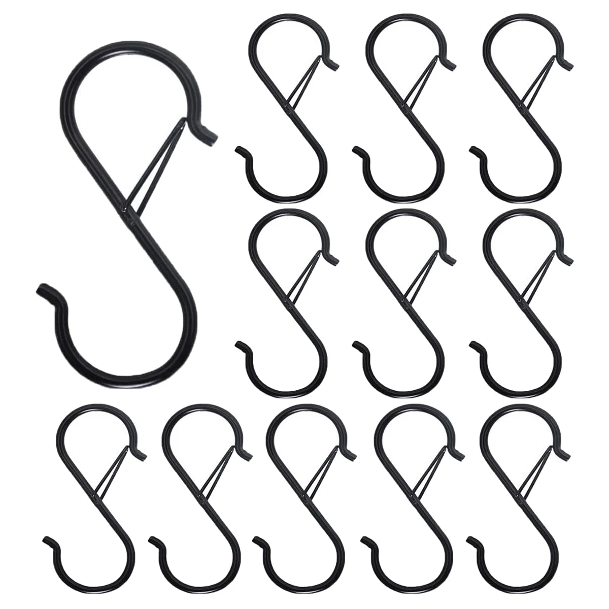 

12 шт. S крючки для подвешивания-S-образные крючки для кухонной утвари и шкафа-черные S-Крючки для подвешивания растений и Горшков