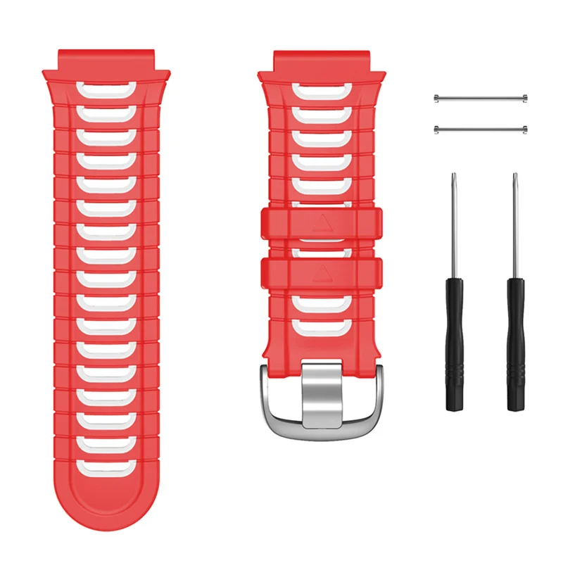 

Suitable for Garmin 920XT watch strap Garmin Forerunner 920XT silicone dual color watch strap flat replacement wrist strap