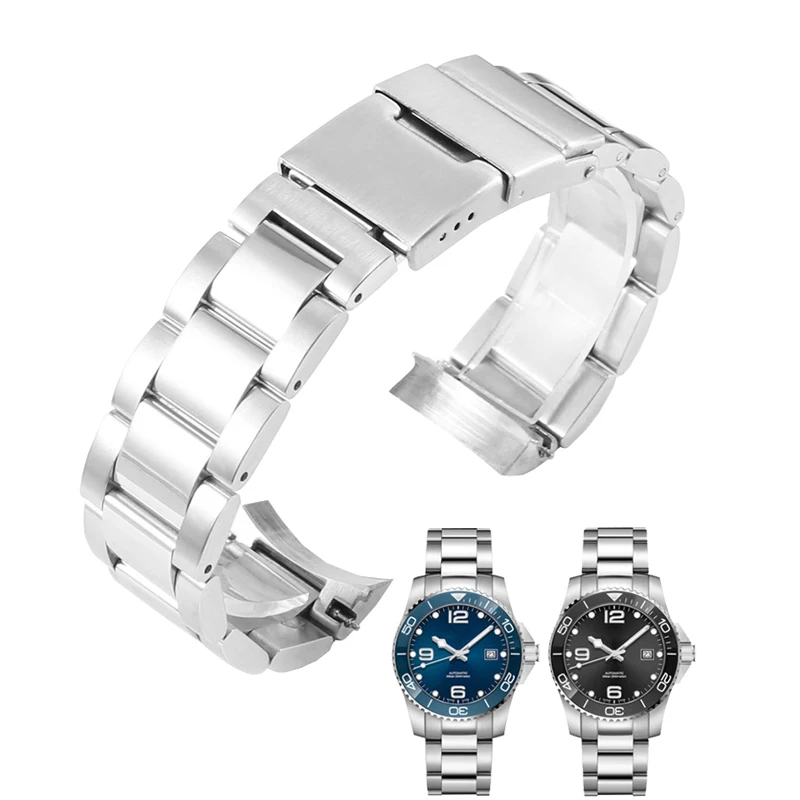 Фото Ремешок из цельной нержавеющей стали 904 для часов Longines Concas, стальной браслет серии L3.642.4 L3.781.4, аксессуары для часов, ремешок 21 мм. №3