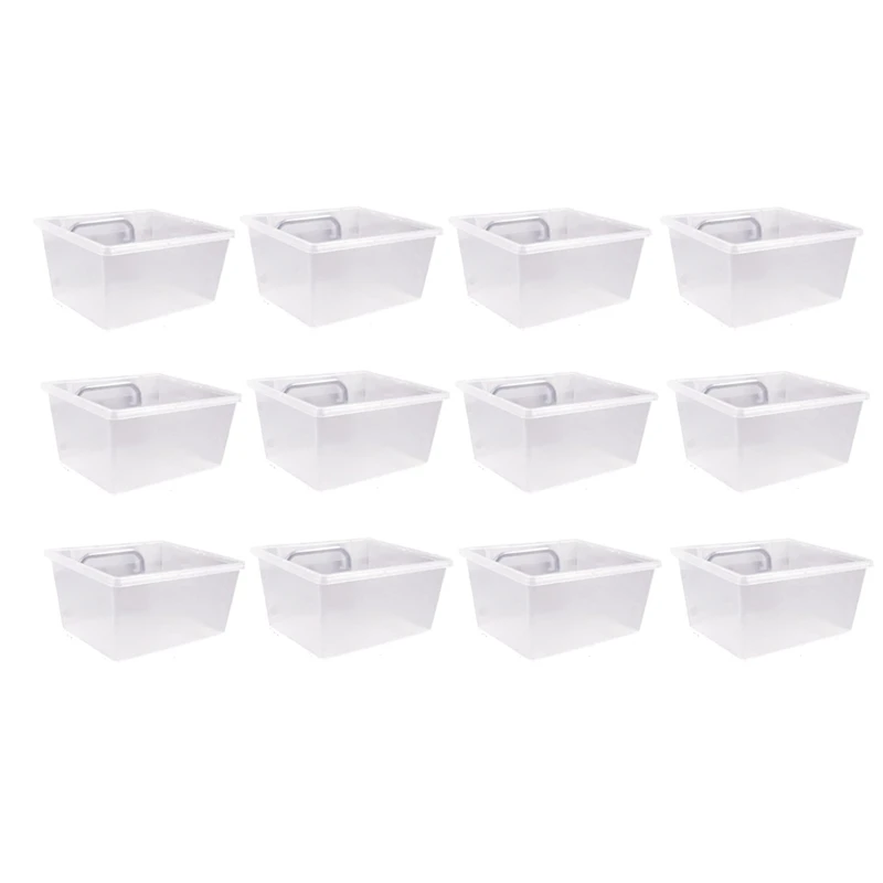 

12 Pieces Pegboard Plastic Bins Kit - Pegboard Bins With Hooks - Pegboard Accessories Workbench Bins Fits To Peg Board