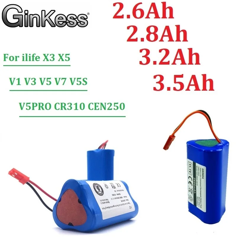 

Аккумулятор для роботов-пылесосов Ecovacs ilife V1 V3 X3 V3 V5 X5 V5S CW310 CEN250, 11,1 В, 2800 А · ч