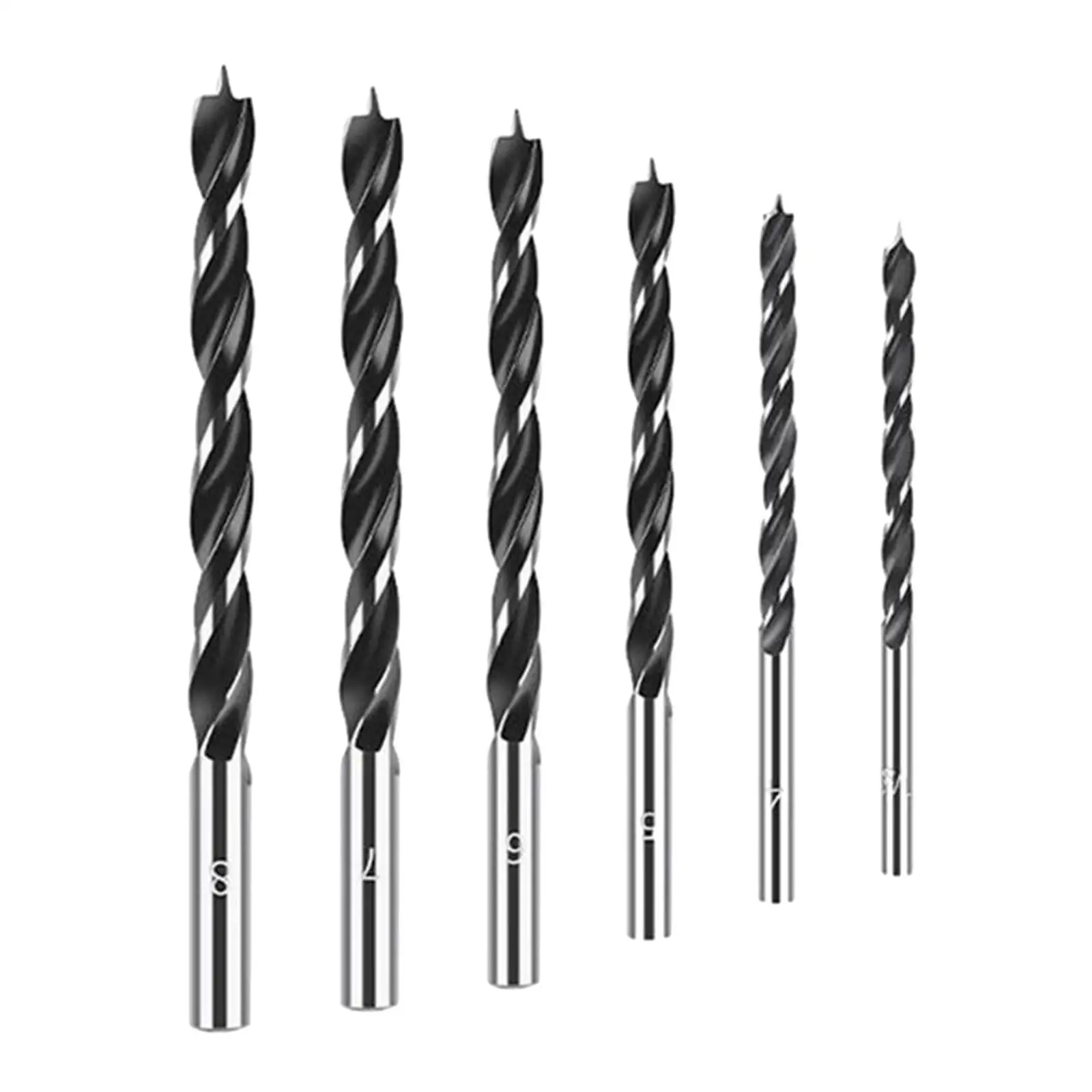 

6 Pieces Brad Point Drill Bit 3mm/4mm/5mm/6mm/7mm/8mm Countersink Drill Bits for Carpentry