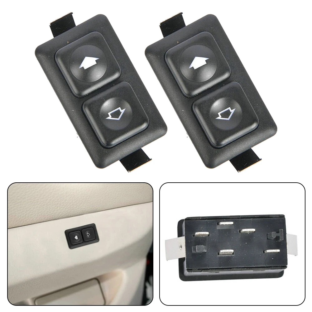 

2Pcs Car Electric Window Switch 5-pin For BMW E23 E24 E28 E30 (#61311381205) Front Left Car Glass Switch Control Black ABS