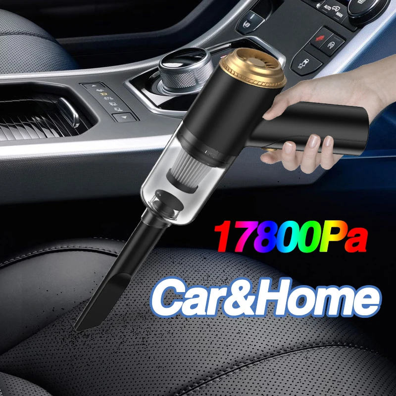 

2022 17800Pa Wireless Vacuum Cleaner Strong Suction Charging Small Mini Portable Handheld Dual-use Car Home Car Vacuum Cleaner