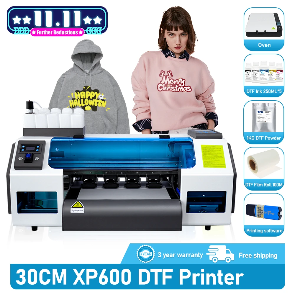 

Принтер XP600 DTF A3 DTF, принтер для переноса пленки, для тканей, футболок, XP600, футболок