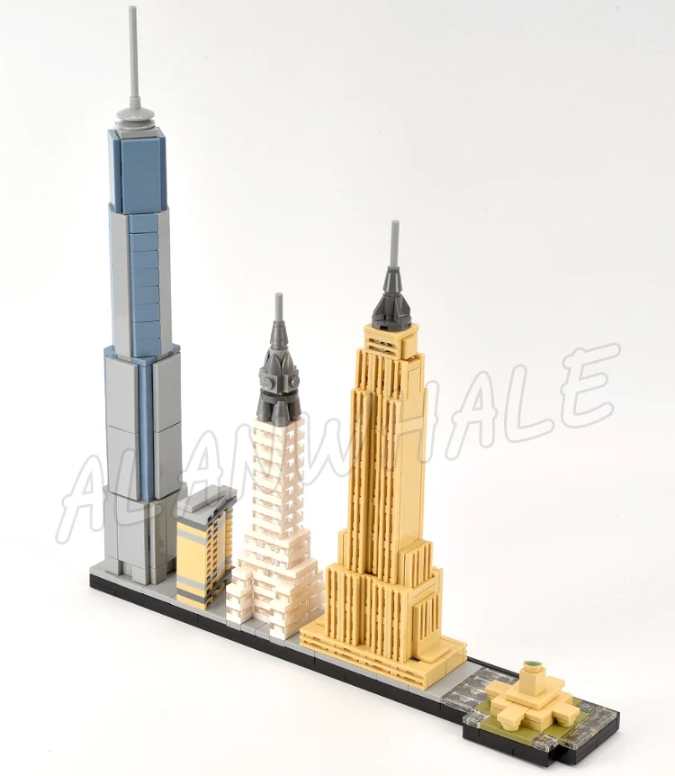 598 шт. архитектура Skyline New York City Empire State Flatiron Chrysler Center 20028 наборы строительных блоков
