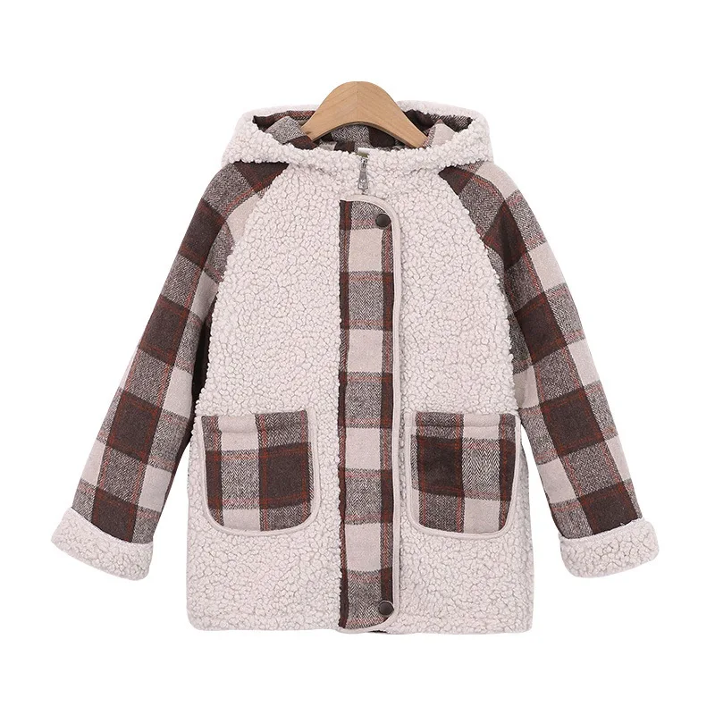 

Coat Kids Clothes Girls Sheep Wool Coat for Children Clothes Wool Cotton Jacket Winter New Style Cardigan Overcoat New