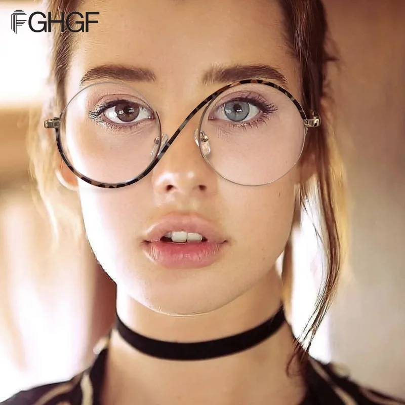 

Оправа для очков FGHGF в ретро-стиле для мужчин и женщин, аксессуар в круглой металлической оправе, с защитой от сисветильник, модная оптическа...
