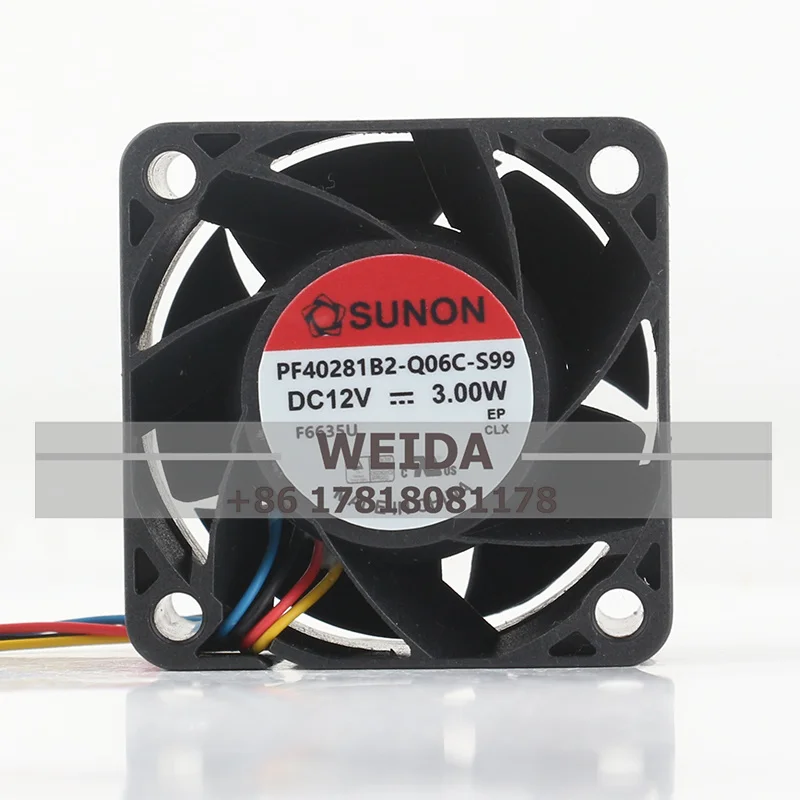 Новый двухшаровой Вентилятор охлаждения sunon PF40281B2-Q06C-S99 4028 DC12V 3W 4 см 40*40*28 мм