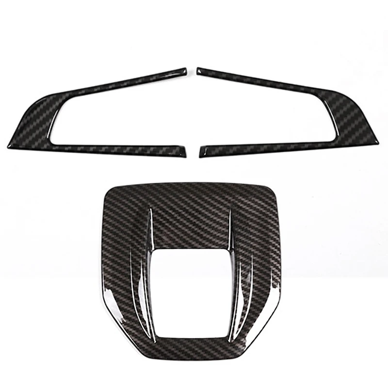 

2Pcs Carbon Fiber Style For Alfa Romeo Giulia Stelvio 2016 2017 2018 ABS Chrome Steering Wheel Decoration Frame Trim Accessories