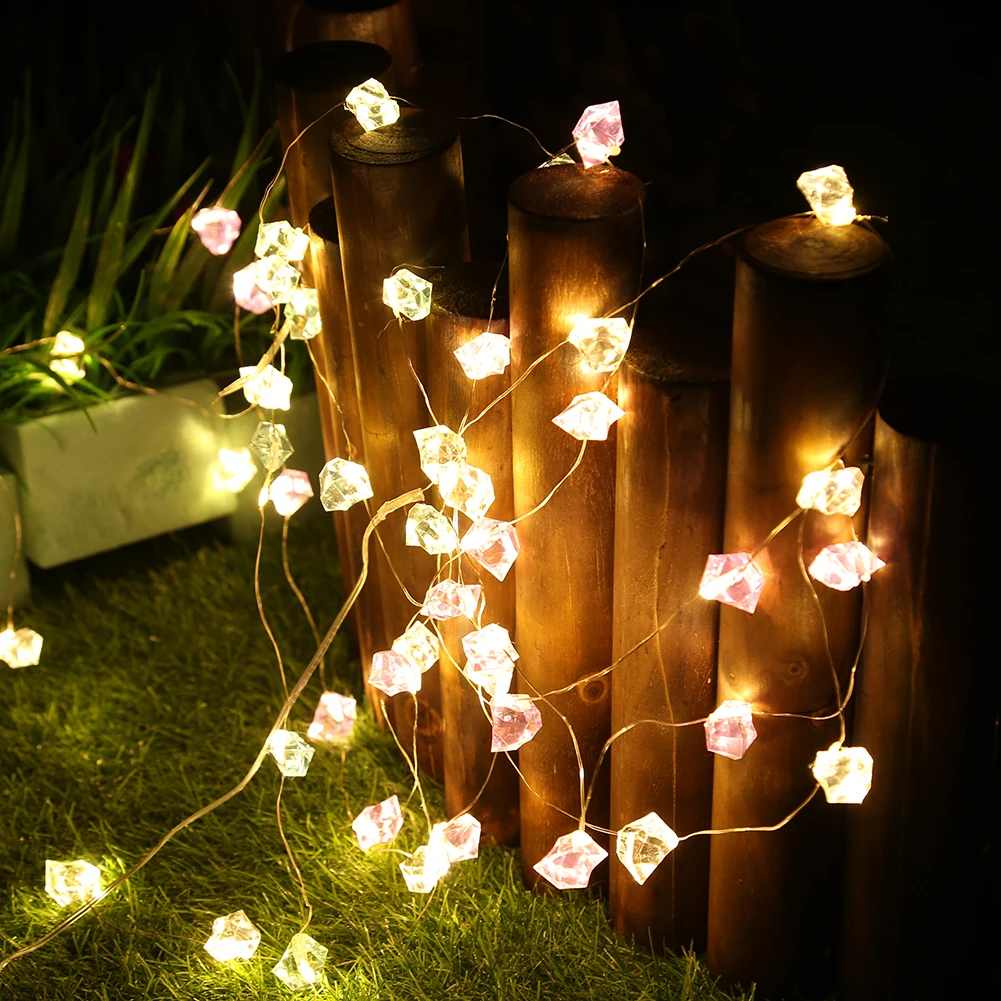 

2M 20 LED String Lights Simulation Diamond Battery Power Christmas Xmas New Year Decoration Party Room Ornaments