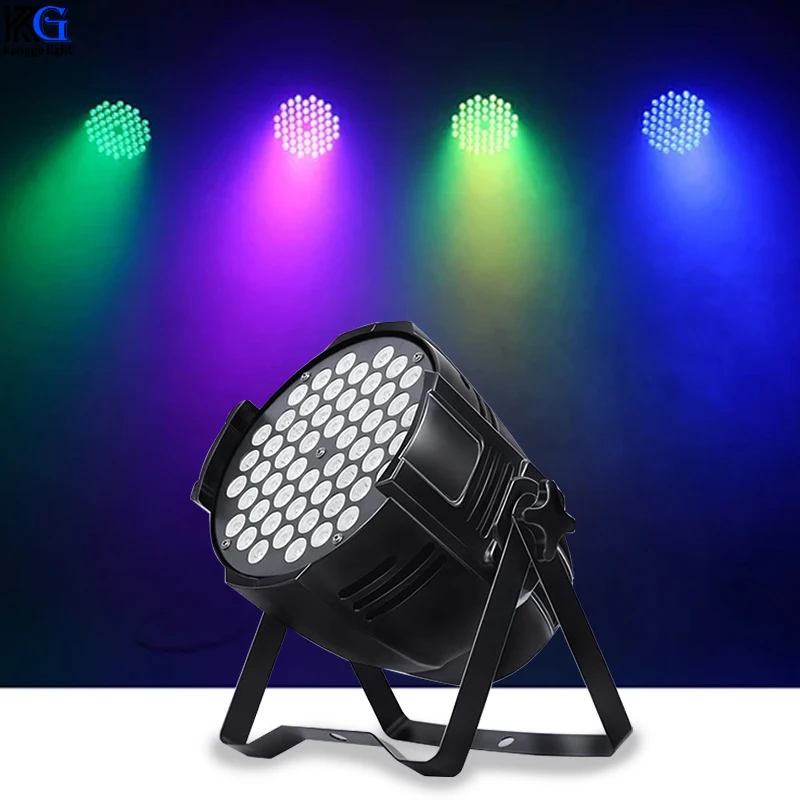 Фото Высококачественный полноцветный PAR-светильник 54x3W DMX512 для сцены, светодиодный PAR-светильник для KTV, баров, атмосферного освещения, диджейских выступлений, дискотек и мероприятий. №2