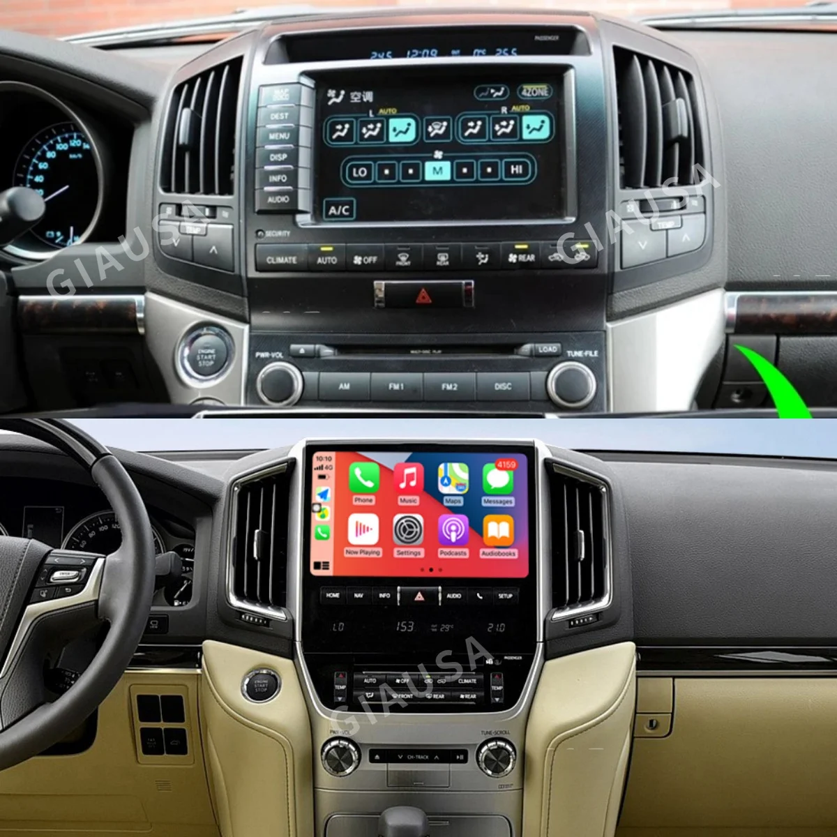 Для Toyota Land Cruiser 200 LC200 GXR VXR 2008-2020 Android автомобильный радиоприемник 2Din