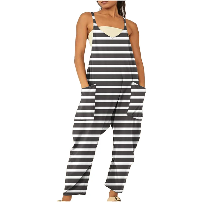 

Модные женские комбинезоны с цветочным принтом, женские свободные брюки с квадратным вырезом, Элегантные повседневные широкие брюки без рукавов с ремешком