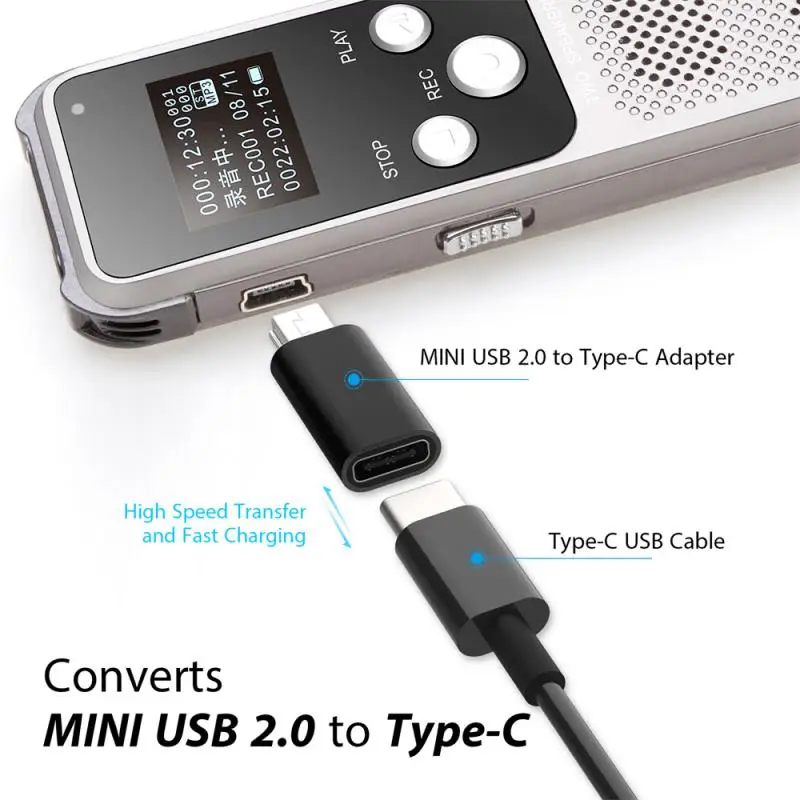 1 шт. адаптер Mini USB к типу C 5-контактный разъем женскому типа для передачи данных