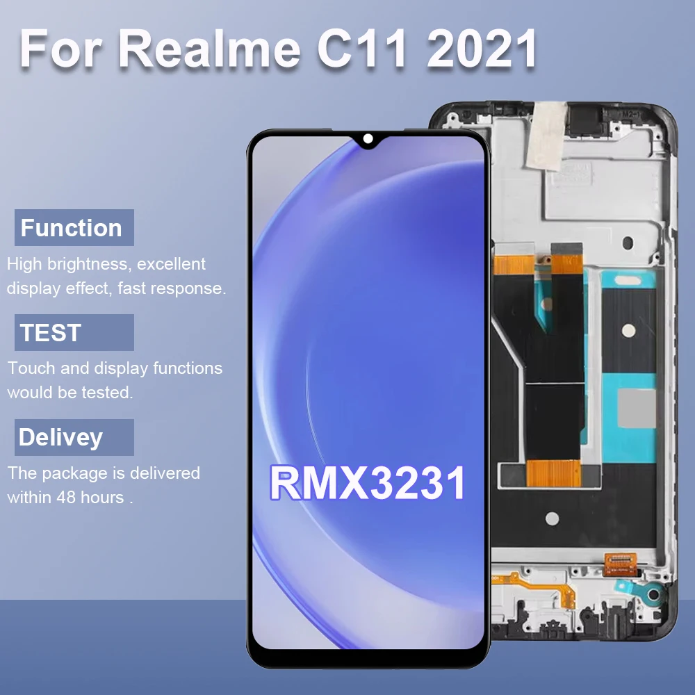 6 52-дюймовый ЖК-экран для Realme C11 2021 RMX3231 ЖК-дисплей дигитайзер сенсорного экрана с