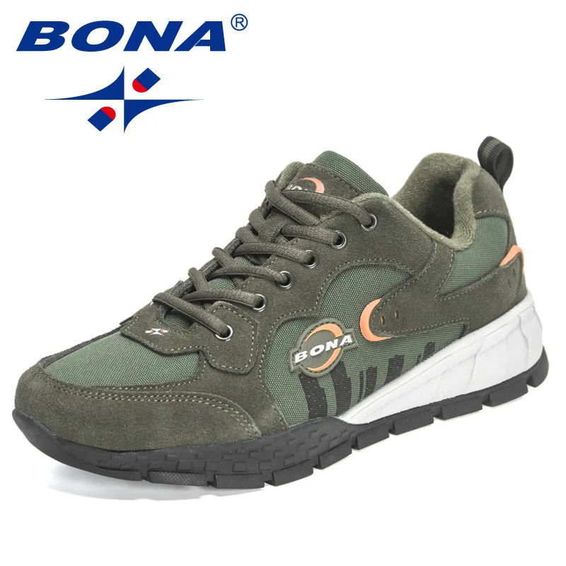 BONA 2022 New Designers Suede Hiking Shoes Men High Quality Wear Resistant Camping Fishing Shoes Man Tactical Traveling Footwear