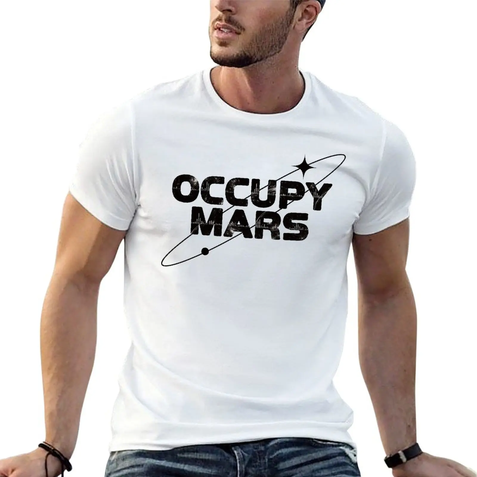 Замечательная Классическая футболка MARS для продажи Geeky с круглым вырезом высокое